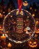 Picture of Personalized Halloween Book Ornament, Custom Family Library Glass Ornament, Halloween Bookshelf Crystal Keepsake Gift for Readers Halloween