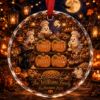 Picture of Personalized Halloween Bakery Glass Ornament, Custom Ghost Baker Family Ornament, Pumpkin Cookie Keepsake, Black Cat Halloween Gift 2026