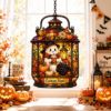 Picture of Personalized Halloween Ghost Suncatcher, Custom Acrylic Glass Window Hanging, Cute Ghost Pumpkin Cat Fall Decor Gift Ornament Hanging