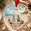 Picture of Personalized Couple Beach Glass Ornament, Our Happy Place Heart Ornament, Custom Names Vacation Keepsake, Romantic Christmas Gift 2026