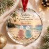 Picture of Personalized Sister Glass Ornament, Sisters by Chance Friends by Choice, Custom Names Beach Christmas Keepsake, Sister Gift Christmas 2026