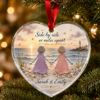 Picture of Personalized Sister Glass Ornament, Best Friend Side by Side or Miles Apart, Beach Keepsake, Long Distance Sister Christmas Gift 2026 Decor