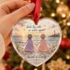 Picture of Personalized Sister Glass Ornament, Best Friend Side by Side or Miles Apart, Beach Keepsake, Long Distance Sister Christmas Gift 2026 Decor