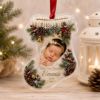 Picture of Personalized Baby’s First Christmas Ornament, Custom Baby Photo Stocking Ornament, Newborn Acrylic Keepsake Gift, Baby Christmas Decor