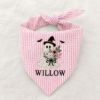 Picture of Personalized Halloween Dog Bandana, Embroidered Witch Ghost Pet Scarf, Custom Pet Name Bandana, Floral Fall Puppy Gift, Spooky Dog Accessory