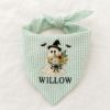 Picture of Personalized Halloween Dog Bandana, Embroidered Witch Ghost Pet Scarf, Custom Pet Name Bandana, Floral Fall Puppy Gift, Spooky Dog Accessory