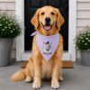Picture of Personalized Halloween Dog Bandana, Embroidered Witch Ghost Pet Scarf, Custom Pet Name Bandana, Floral Fall Puppy Gift, Spooky Dog Accessory
