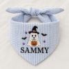 Picture of Personalized Halloween Ghost Dog Bandana, Embroidered Ghost Pet Scarf, Custom Pet Name Bandana, Spooky Pumpkin Puppy Gift for Dog Lovers