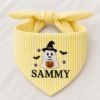 Picture of Personalized Halloween Ghost Dog Bandana, Embroidered Ghost Pet Scarf, Custom Pet Name Bandana, Spooky Pumpkin Puppy Gift for Dog Lovers