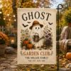 Picture of Personalized Ghost Garden Flag, Halloween Garden Club Flag, Custom Family Name Yard Flag, Cute Fall Ghost Outdoor Decor, Pumpkin Garden Gift