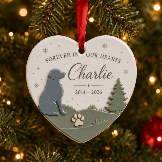 Picture of Personalized Pet Memorial Christmas Ornament, Custom Dog Memorial Ornament, Pet Lover Ornament, In Loving Christmas Memory Keepsake Gift