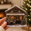 Picture of Personalized Coffee Shop Christmas Ornament, Custom Cafe Ornament, Coffee Lover Gift, Barista Christmas Decor, Coffee House Holiday Keepsake