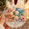 Picture of Personalized Girls Trip Cruise Ornament, Custom Best Friend Christmas Gift, Straw Hat Name Keepsake, Caribbean Cruise Vacation Decor Friends