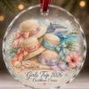 Picture of Personalized Girls Trip Cruise Ornament, Custom Best Friend Christmas Gift, Straw Hat Name Keepsake, Caribbean Cruise Vacation Decor Friends
