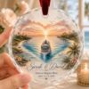 Picture of Personalized Honeymoon Cruise Ornament, Custom Couple Christmas Keepsake, Romantic Cruise Gift, Newlywed Vacation Ornament, Beach Decor
