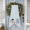Picture of Personalized Coastal Wreath Sash, Beach House Embroidered Door Bow, Summer Front Door Wreath Bow, Nautical Monogram Decor Beach House