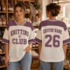 Picture of Custom Knitting Club Jersey, Personalized Knitter Jersey, Custom Name Number Knitting Shirt, Crochet Lover Gift, Yarn Lover Oversized Tee