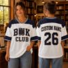 Picture of Custom Book Club Oversized Jersey, Personalized Reading Jersey, Custom Name Number Book Lover Shirt, Librarian Gift, Reader Oversized Tee