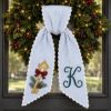 Picture of Personalized New Home Christmas Wreath Sash, Embroidered Key Wreath Sash, New Family Christmas Holiday Door Decor, Home Gift Wreath Bow
