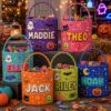Picture of Personalized Halloween Basket, Gamer Trick or Treat Bag, Custom Name Candy Bucket for Kids, Pixel Halloween Boo Basket, Gamer Halloween Gift