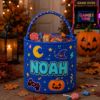 Picture of Personalized Halloween Basket, Gamer Trick or Treat Bag, Custom Name Candy Bucket for Kids, Pixel Halloween Boo Basket, Gamer Halloween Gift