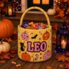 Picture of Personalized Halloween Basket, Custom Name Trick or Treat Bag, Pumpkin Candy Bucket for Kids, Cute Boo Basket, Halloween Gift for Toddler