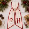 Picture of Personalized Christmas Wreath Sash, Santa Embroidered Wreath Sash, Monogram Holiday Door Decor, Custom Initial Wreath Bow, Christmas Gift