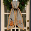 Picture of Personalized Halloween Sash, Embroidered Halloween Pumpkin Stack Monogram Sash, Black Stripe Spooky Accessory, Custom Initial Halloween Gift