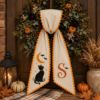 Picture of Personalized Halloween Sash, Black Cat Moon Embroidered Sash, Custom Monogram Spooky Sash, Witchy Fall Accessory, Halloween Gift for Her