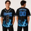 Picture of Personalized Baseball Jersey, Custom Team Name & Number Shirt, Flame Baseball Jersey, Sports Team Gift, Adult Kids Game Day Jersey
