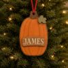 Picture of Personalized Pumpkin Ornament, Custom Halloween Pumpkin Christmas Ornament, Family Fall Decor, Thanksgiving Gift, Kids Christmas Keepsake