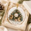 Picture of Personalized First Christmas Ceramic Ornament, Custom Name 2026 Woodland Deer Bunny Keepsake, Baby Christmas Gift, Holiday Tree Decoration