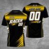 Picture of Custom Racing T-Shirt, Personalized Name Number Racer Jersey, Motorsport Shirt, Checkered Flag Car Racing Gift, Track Day Apparel for Boys