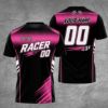 Picture of Custom Racing T-Shirt, Personalized Name Number Racer Jersey, Motorsport Shirt, Checkered Flag Car Racing Gift, Track Day Apparel for Boys