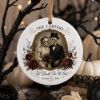 Picture of Personalized Gothic Wedding Ceramic Ornament 2026, Skeleton Bride Groom, Custom Last Name Date, Til Death Do Us Part Halloween Keepsake Gift