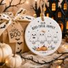 Picture of Personalized Boo-tiful Family Ceramic Ornament 2026, Custom Family Names, Cute Ghost Halloween Ornament, Spooky Family Keepsake Gift Decor
