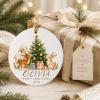 Picture of Personalized Baby First Christmas Ornament, Woodland Animals, Newborn Keepsake Decor