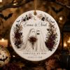 Picture of Personalized Ghost Bride Groom Ornament, Gothic Halloween Wedding Keepsake, Custom Names Date