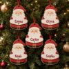 Picture of Personalized Santa Ornament, Custom Name Christmas Ornament, Kids Christmas Gift, Wooden Santa Keepsake, 2026 Xmas Tree Decor, Family Gift