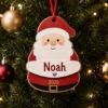 Picture of Personalized Santa Ornament, Custom Name Christmas Ornament, Kids Christmas Gift, Wooden Santa Keepsake, 2026 Xmas Tree Decor, Family Gift