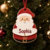 Picture of Personalized Santa Ornament, Custom Name Christmas Ornament, Kids Christmas Gift, Wooden Santa Keepsake, 2026 Xmas Tree Decor, Family Gift