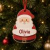 Picture of Personalized Santa Ornament, Custom Name Christmas Ornament, Kids Christmas Gift, Wooden Santa Keepsake, 2026 Xmas Tree Decor, Family Gift