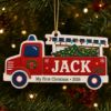 Picture of Personalized Fire Truck First Christmas Ornament, Custom Name Baby Ornament, Firefighter Kids Gift, 2026 Christmas Tree Keepsake, Boy Gift