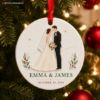 Picture of Personalized Wedding Ornament, Custom Couple Christmas Ornament, Bride Groom Keepsake, Wedding Date Gift, 2 Layer Newlywed Ornament 2026