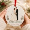 Picture of Personalized Wedding Ornament, Custom Couple Christmas Ornament, Bride Groom Keepsake, Wedding Date Gift, 2 Layer Newlywed Ornament 2026