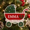 Picture of Personalized Baby First Christmas Ornament, Custom Name Baby Carriage Ornament, Newborn Keepsake, Baby 1st Christmas Gift, 2026 Xmas Decor