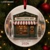 Picture of Personalized Coffee Shop Christmas Ornament, Custom Cafe Name Gift, 2 Layer Ceramic Acrylic Ornament, Small Business Gift, 2026 Xmas Decor