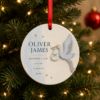 Picture of Personalized Baby Birth Stats Ornament, Custom Stork Newborn Gift, 2 Layer Ceramic Acrylic Keepsake, Baby Boy Christmas Ornament 2026 Gift
