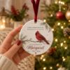 Picture of Personalized Cardinal Memorial Ornament, Custom In Loving Memory Gift, 2 Layer Ceramic Acrylic Ornament, Sympathy Christmas Keepsake 2026
