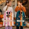 Picture of Personalized Trick or Treat Bag for Kids, Custom Name Ghost Halloween Candy Bag, Retro Halloween Tote, Boys Girls Treat Sack Halloween